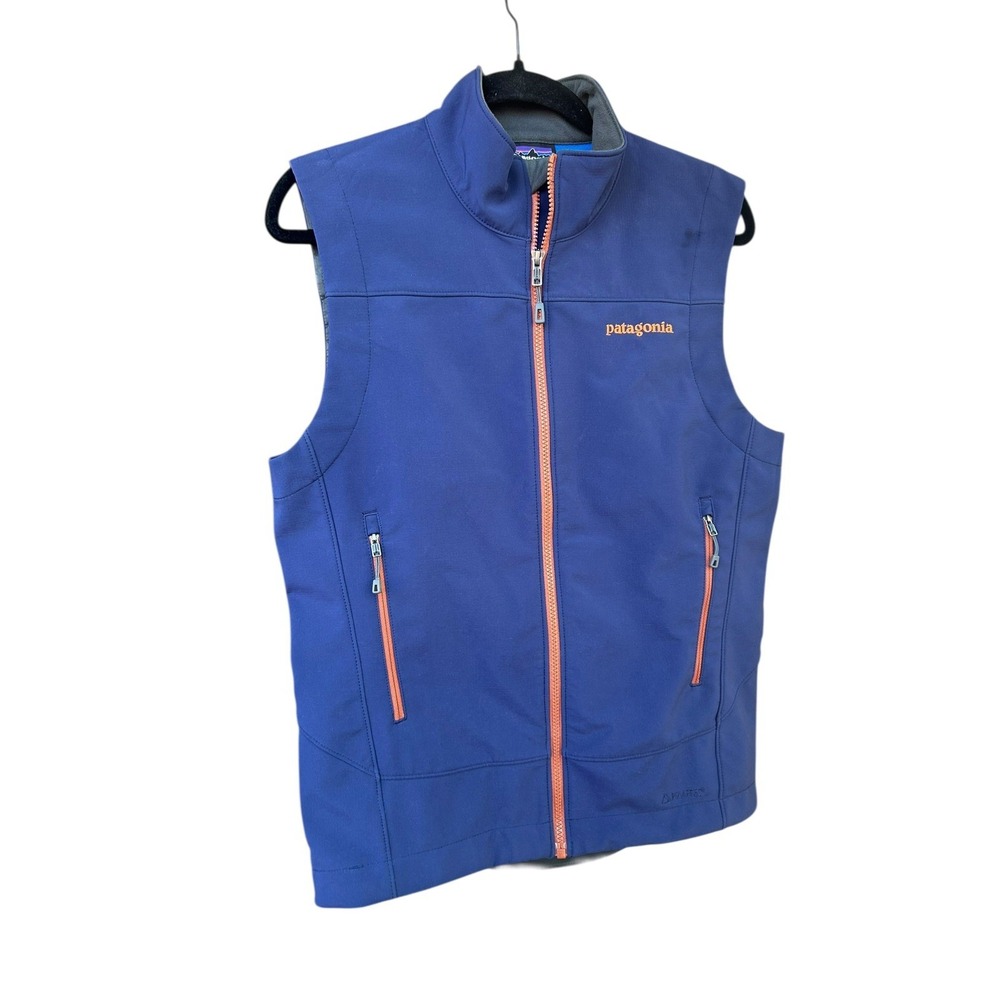 Patagonia Adze Vest Men's Small Blue Navy Polartec Full Zip Outdoor Hiking